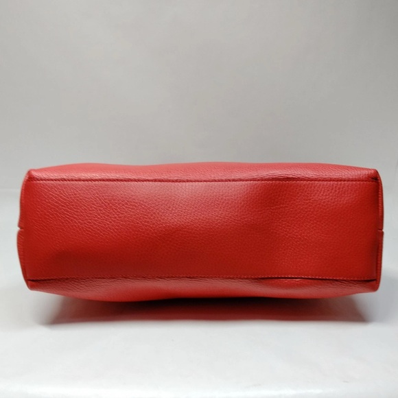 Gucci bamboo Red all Leather tote shoulder crossbody bag EUC authentic - Picture 8 of 11
